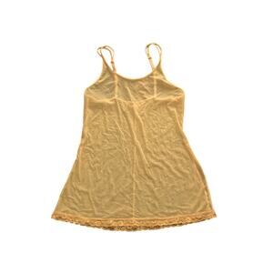 y2k 2000s VTG Victoria's Secret Bright Yellow Sheer Micro Mini Slip Size Small